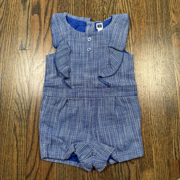 Janie and Jack Blue Tweed Romper size 12-18M - Picture 1 of 4